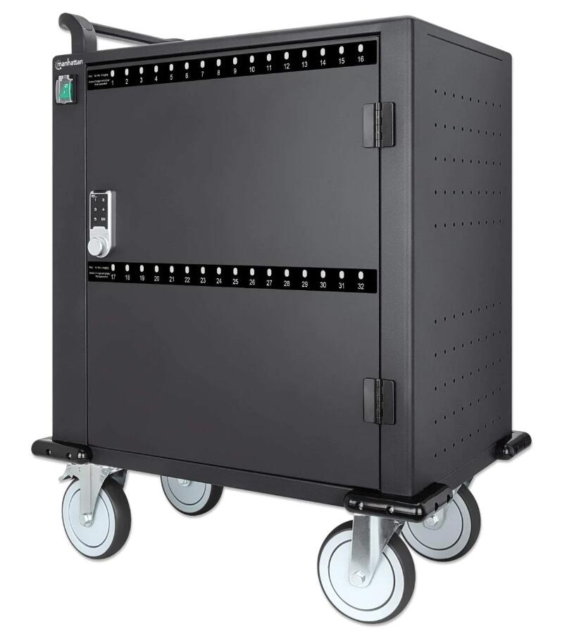 Manhattan 32-Port USB-C Ladeschrank auf Rollen 576 W Manhattan 32-Port USB-C Ladeschrank auf Rollen 576 W